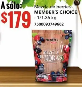 City Club Mezcla de berries MEMBER'S CHOICE - 1/1.36 kg 7500093749662 oferta