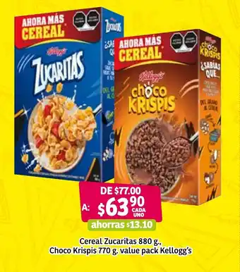 Soriana Súper Cereal Zucaritas 880g., Choco Krispis 770g. value Pack Kellogg's oferta