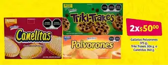 Galletas Polvorones 375g., Triki Trakes 306g. o Canelitas 360g