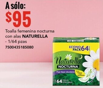 City Club Toalla femenina nocturna con alas NATURELLA - 1/64 pzas oferta