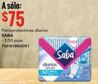 Pantiprotectores diarios SABA - 1/50 pzas