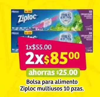 Soriana Súper Bolsa para Alimento Ziploc Multiusos 10 pzas oferta