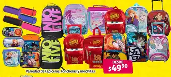Variedad de Lapiceras, Loncheras y Mochilas