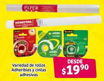 Vareidad de Rollos Adheribles y Cintas Adhesivas