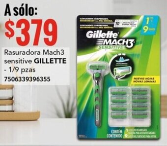 City Club Rasuradora Mach3 sensitive GILLETTE - 1/9 pzas 7506339396355 oferta