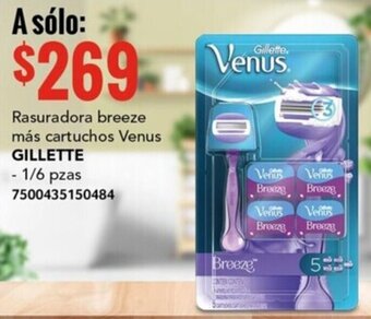 City Club Rasuradora breeze más cartuchos Venus GILLETTE -1/6 pzas oferta