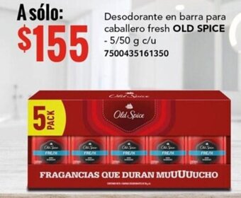 Desodorante en barra para caballero fresh OLD SPICE - 5/50 g c/u