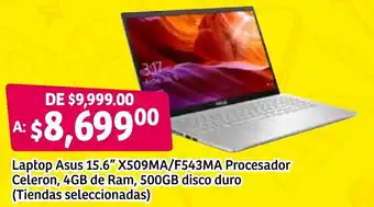 Laptop Asus 15.6" X509MA/F543MA Procesador Celeron, 4GB de Ram, 500GB Disco Duro