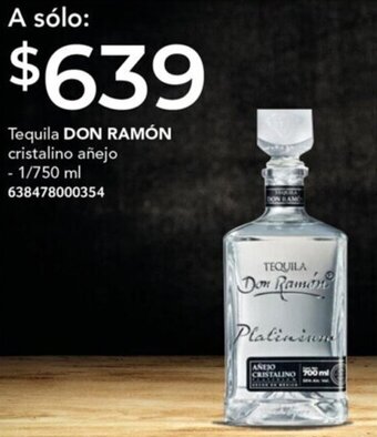City Club Tequila DON RAMÓN cristalino añejo -1/750 ml oferta