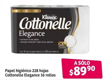 Papel Higiénico 228 Hojas Cottonelle Elegance 16 Rollos