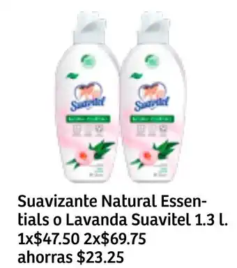 Soriana Súper Suavizante Natural Essentials o Lavanda Suavitel 1.3L oferta
