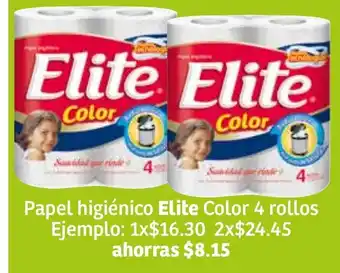 Soriana Súper Papel Higiénico Elite Color 4 Rollos oferta