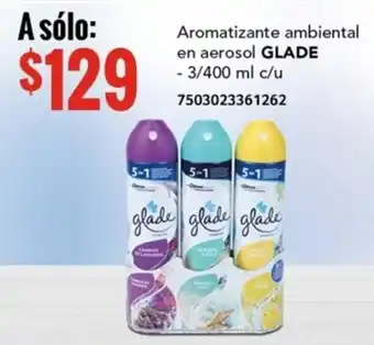 City Club Aromatizante ambiental en aerosol GLADE - 3/400 ml c/u oferta