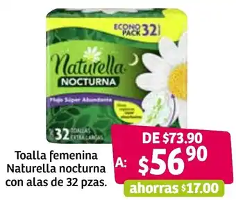 Toalla femenina Naturella Nocturna con Alas de 332 pzas