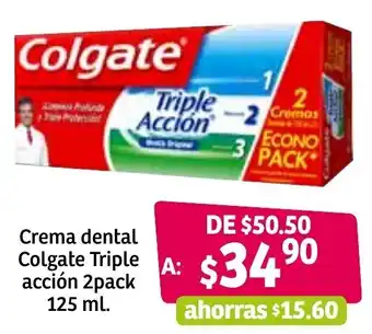 Soriana Súper Crema Dental Colgate Triple Acción 2pack 125ml oferta