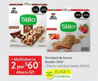 Walmart Variedad de barras Quaker StilaⓇ x 2 oferta