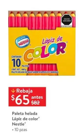 Walmart Paleta helada Lápiz de colorⓇ Nestle • 10 pzas oferta
