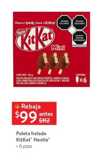Walmart Paleta helada KitKat Nestle • 6 pzas oferta