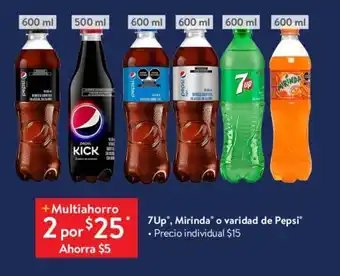 Walmart 7Up, Mirinda o varidad de Pepsi x 2 oferta