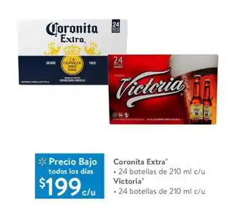 Walmart Coronita Extra® • 24 botellas de 210 ml c/u Victoria • 24 botellas de 210 ml c/u oferta