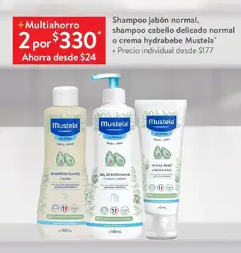 Walmart Shampoo jabón normal, shampoo cabello delicado normal o crema hydrabebe Mustela x 2 oferta