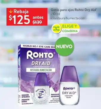 Walmart Gotas para ojos Rohto Dry Aid •10 ml oferta