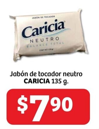 Soriana Mercado Jabón de tocador neutro CARICIA 135 g. oferta