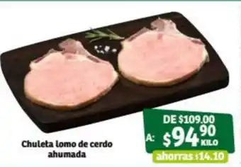 Soriana Súper Chuleta lomo de cerdo ahumada oferta