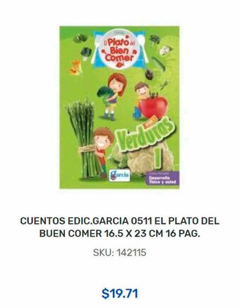 Adosa CUENTOS EDIC.GARCIA 0511 EL PLATO DEL BUEN COMER 16.5 X 23 CM 16 PAG. oferta