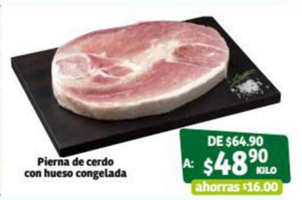 Soriana Súper Pierna de cerdo con hueso congelada oferta