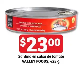 Soriana Súper Sardina en salsa de tomate VALLEY FOODS, 425 g. oferta