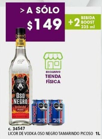 Bodegas Alianza LICOR DE VODKA OSO NEGRO TAMARINDO PICOSO 1L oferta