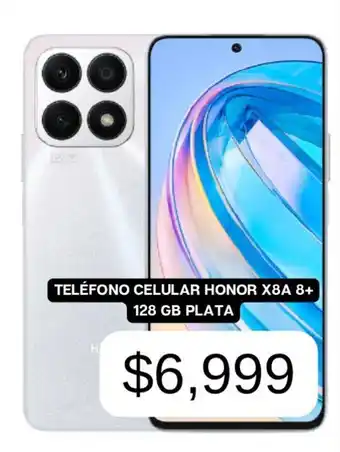TELÉFONO CELULAR HONOR X8A 8+ 128 GB PLATA