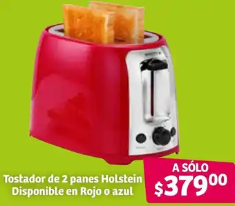 Tostador de 2 Panes Holstein Disponible en Rojo o Azul