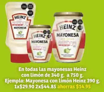 Soriana Súper En Todas Las Mayonesas Heinz con Limón de 340g. a 750g oferta