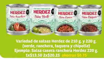 Soriana Súper Variedad de Salsas Herdez de 210g. y 220g oferta