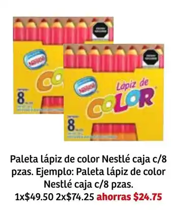 Soriana Súper Paleta Lápis de Color Nestlé Caja c/8 pzas oferta