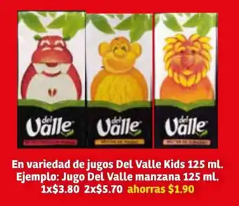 Soriana Súper En Variedad de Jugos Del valle Kids 125ml oferta