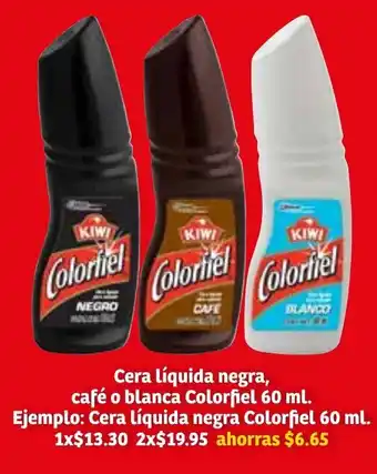 Cera Líquida Negra, Café o Blanca Colorfiel 60ml