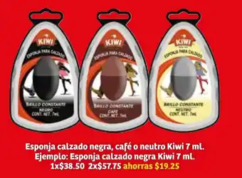 Soriana Súper Esponja Calzado Negra, Café o Neutro Kiwi 7ml oferta
