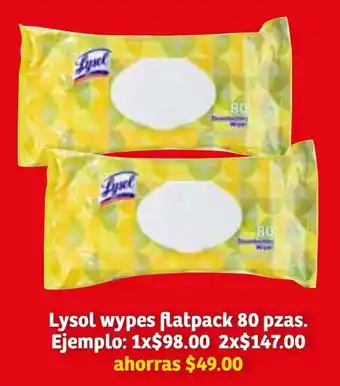 Soriana Súper Lysol Wypes Flatpack 80 pzas oferta