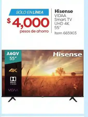 Costco Hisense - VIDAA Smart Tv UHD 4K 55" - 665903 oferta