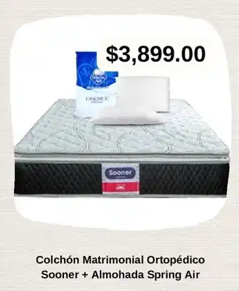 Colchón Matrimonial Ortopédico Sooner + Almohada Spring Air