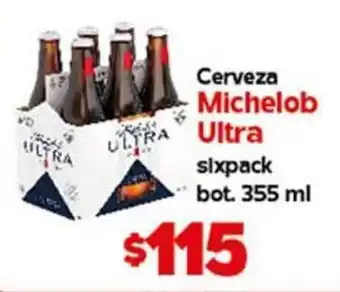 Cerveza Michelob Ultra sixpack bot. 355 ml