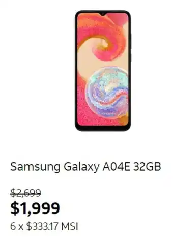 AT&T Samsung Galaxy A04E 32GB oferta