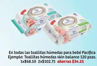 Soriana Súper En Todas Las Toallitas Húmedas para Bebé Pacifica oferta