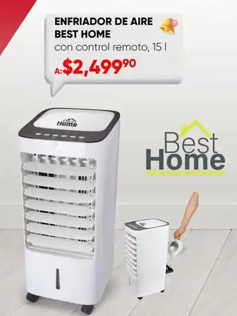 ENFRIADOR DE AIRE BEST HOME con control remoto, 15L