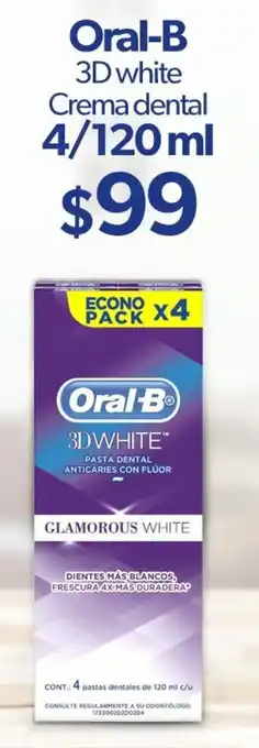 Sam's Club Oral-B 3D White Crema Dental 4/120ml oferta