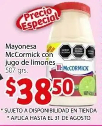 Mayonesa McCormick con Jugo de Limones 507rgs
