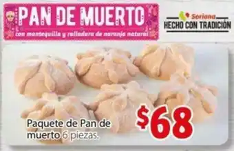 Soriana Express Paquete de Pan de Muerto 6 Piezas oferta